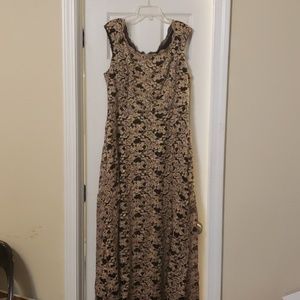 R & M Richards Glitter Lace Evening Dress